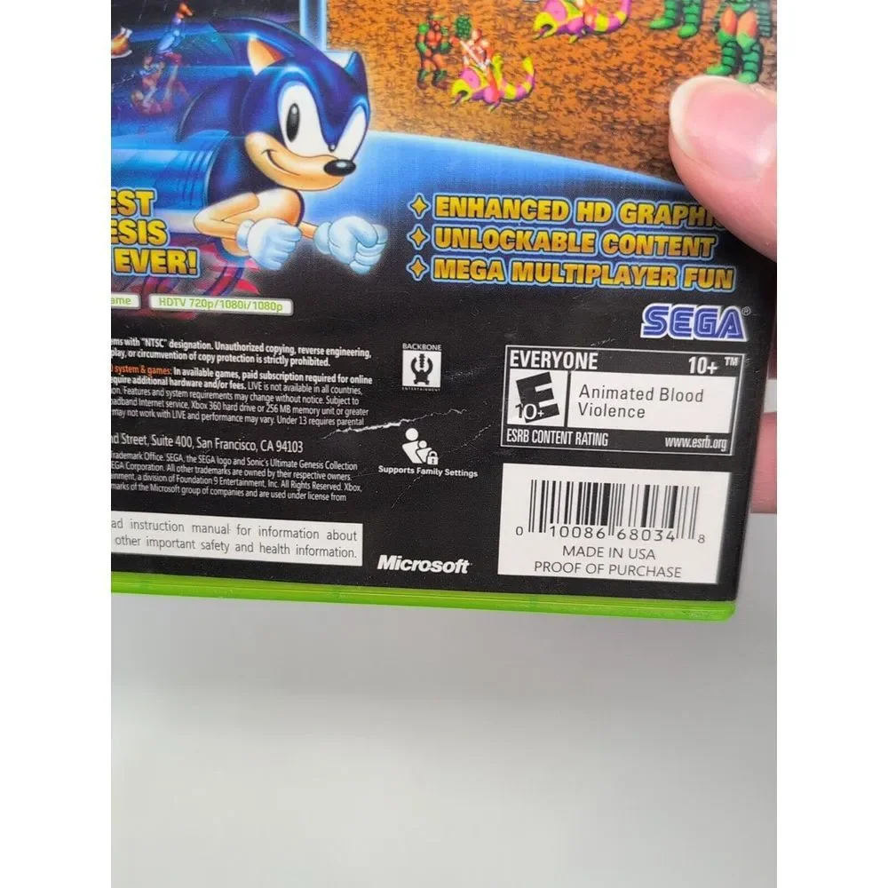 Sonic's Ultimate Genesis Collection‎ Microsoft Xbox 360 2009 Platinum Hits CIB
